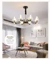 Aluminum and ironwork living room, study and bedroom, modern Nordic IKEA simple pendant lamps 6 heads details Picture